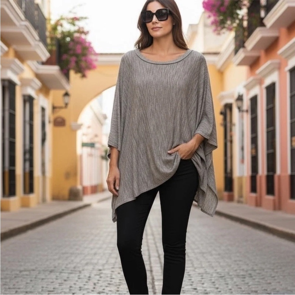 🍀2/$22 Knox Rose Beige Long Sleeve Drape Oversized Sweater Womens Medium